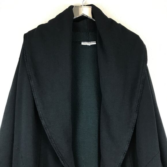 Bryn Walker Wrap Coat Bamboo Blend Shawl Collar Oversized Lagenlook Jacket Black - Picture 4 of 15